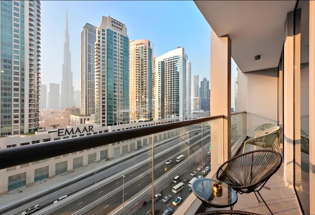 A rare fully furnished 1-bedroom with a Burj Khalifa view