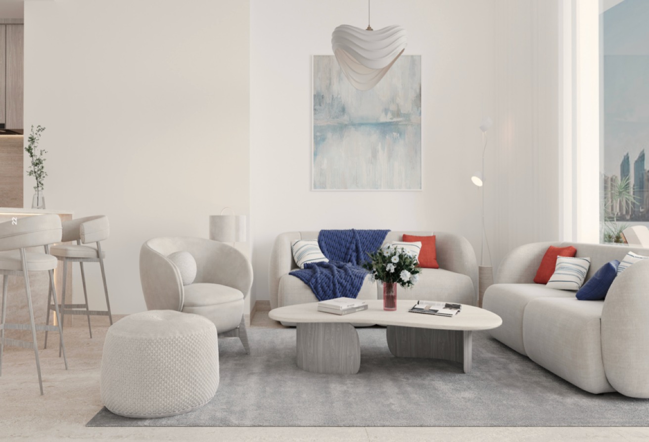 modern living with skyline views. The project is scheduled for completion in April 2026.