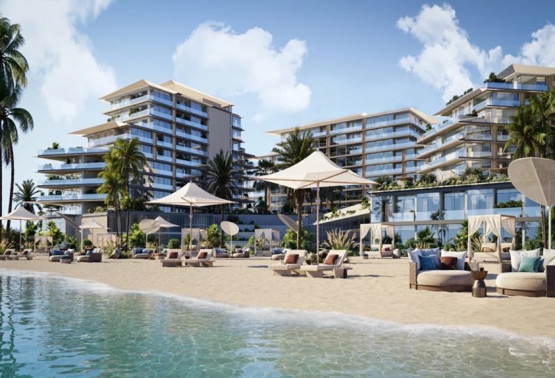 Experience resort-style living in this exceptional 2-bedroom residence located in the prestigious Rixos Dubai Islands Residences. Positioned directly along the beachfront